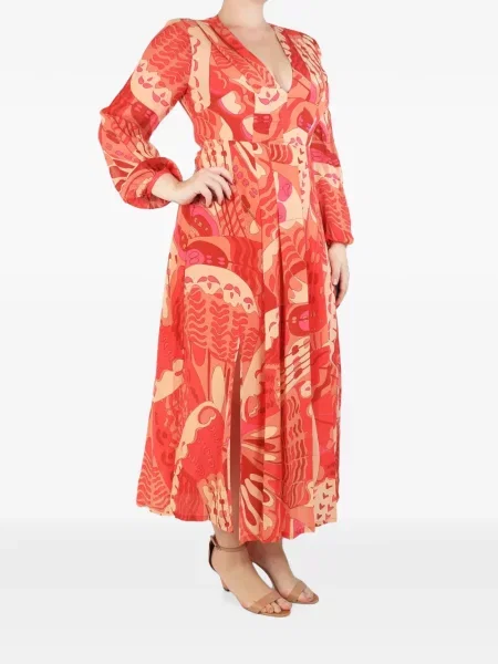 Rochie maxi Rixo cu decolteu în V portocaliu