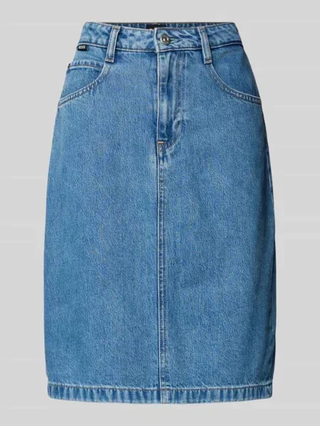 Spódnica jeansowa o długości do kolan z 5 model ‘COBALTIDE’ Boss niebieska