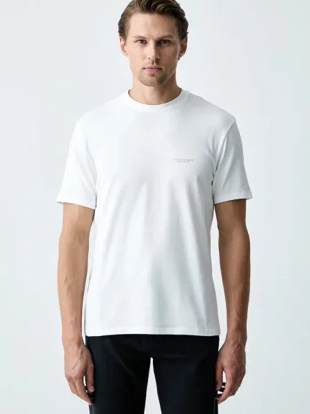 Armani Exchange tricou pentru bărbați din cu alb