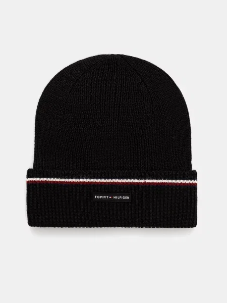 Tommy Hilfiger Čiapka s prímesou vlny čierna
