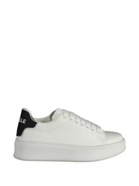 Sneakerși Gaelle din piele cu platformă alb