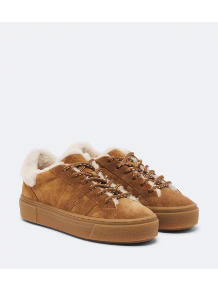 Sneakerși Hogan din piele de căprioară maro