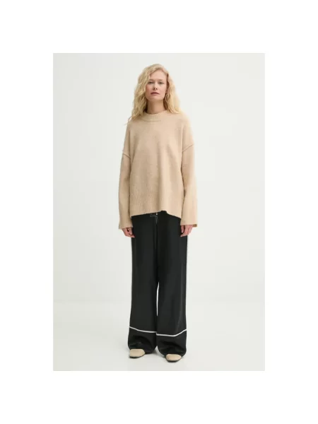 Day Birger et Mikkelsen spodnie z domieszką lnu Gianna szerokie high waist czarny