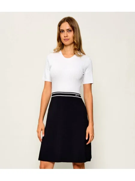 Karl Lagerfeld Rochie tricotat negru alb