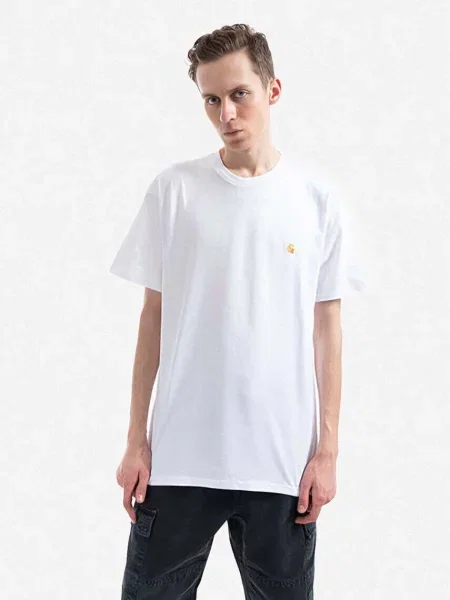 Carhartt WIP tricou din Chase uni alb