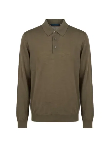 Długa koszulka polo Kiton zielona