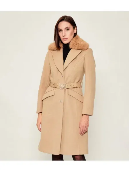 GUESS Palton NEW PATRICE cu adaos de lână bej
