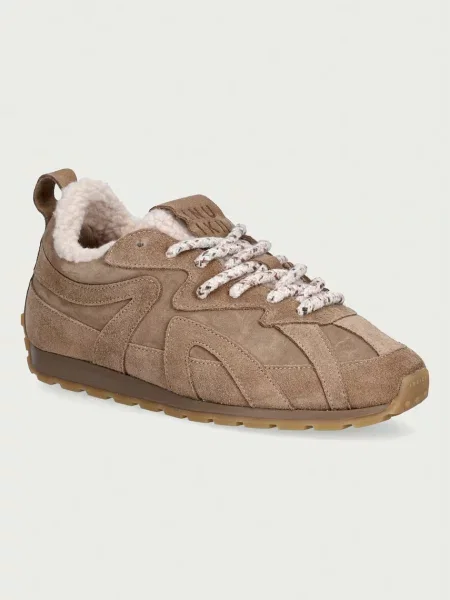 Inuikii Maribella Shearling sneakers pentru femei din piele întoarsă bej
