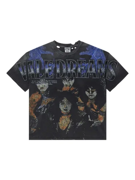 Grafický tričko Vale s potiskem černé