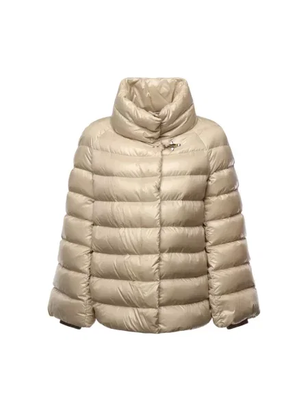 Lniana kurtka puchowa Fay beżowa