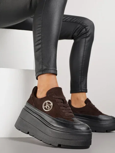 Sneakers Sedvira cu maro negru