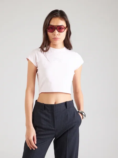 HUGO Tricou Dome_B pastel / argintiu roz