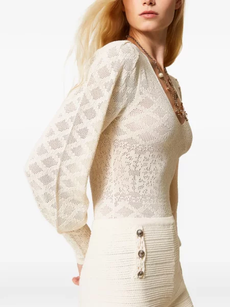Body Twinset cu model floral tricotate