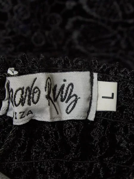 Top Charo Ruiz Ibiza s čipkom crna