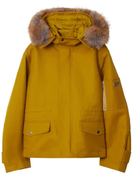 Bunda Burberry s kapucí žlutá