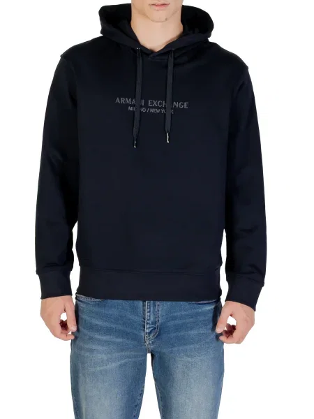 Hoodie Armani s kapuco modra