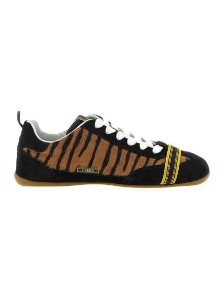 Sneakersy Fendi skórzane kopertowe brązowe