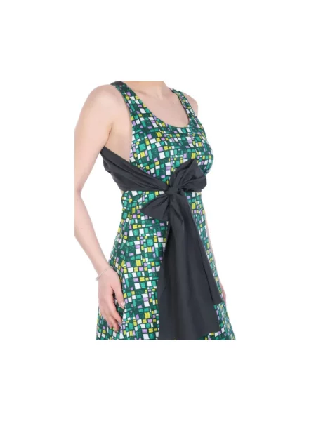 Weekend Max Mara sukienka midi rozkloszowana zielony