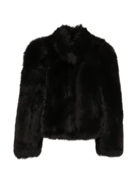 Reversibil geacă Arma din piele de oaie negru