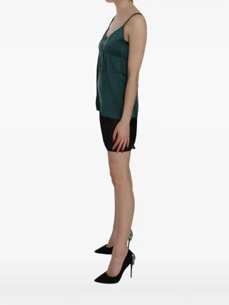 Rochie mini Pink Memories din șifon verde