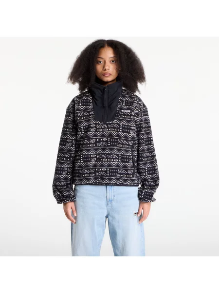 Hanorac din fleece Columbia din fleece cu imagine de jumătate de fermoar negru