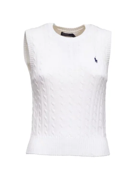 Sweter Polo Ralph Lauren pleciony biały