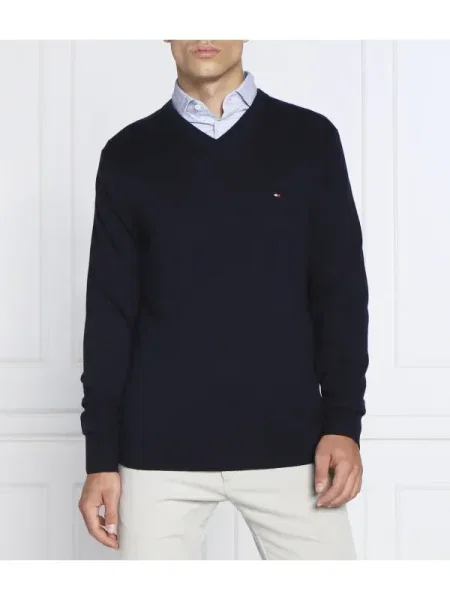 TOMMY HILFIGER Pulover bleumarin / roșu / alb