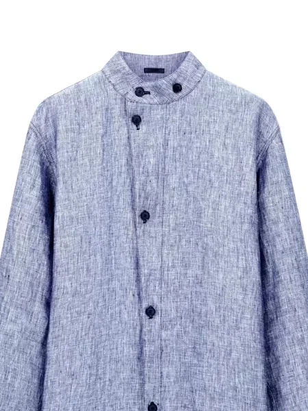 Gulerat cămașă Giorgio Armani asimetrică albastru