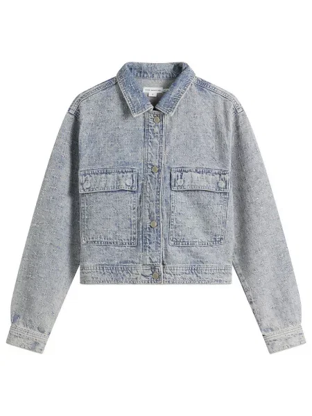 Kurtka jeansowa Good American z kryształkami