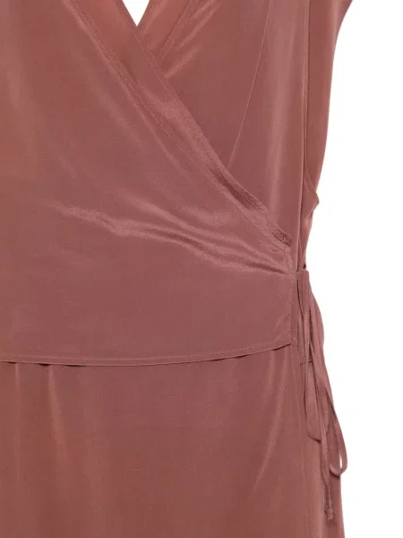 Rochie maxi Alysi cu decolteu în V plic de costum maro