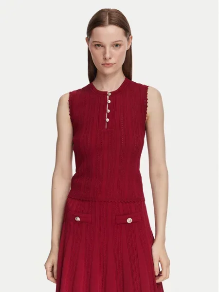 Guess top za žene s viskozom CARMEN crvena
