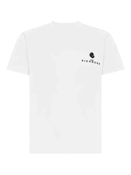 Tricou John Richmond cu broderie alb