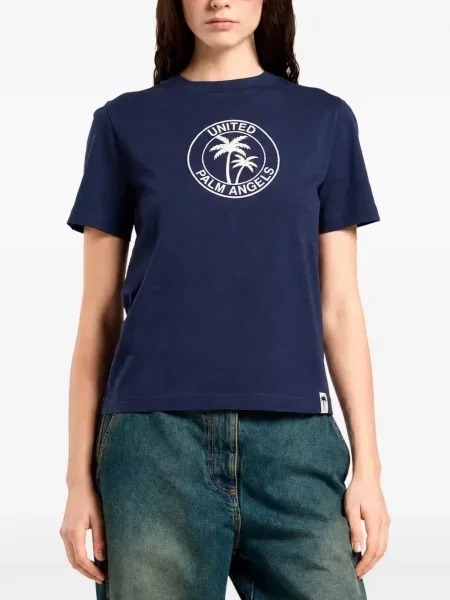 Tricou Palm Angels cu imagine albastru