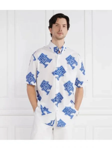 Tommy Hilfiger Cămașă HANDCRAFT MONOGRAM alb