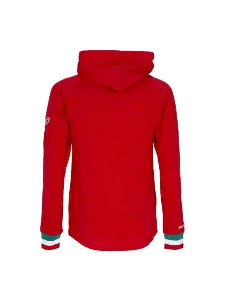 Bluza z kapturem Mitchell & Ness z kapturem czerwona