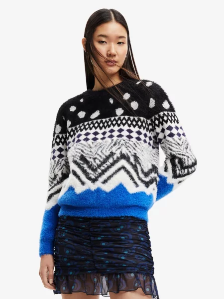 Pulover Desigual alb