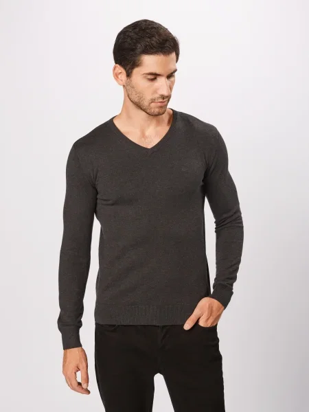 TOM TAILOR Pulover amestecat negru
