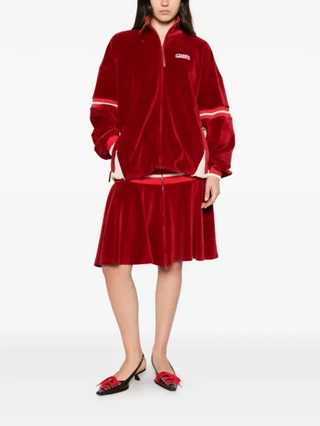 Rochie mini Lacoste de catifea roșu