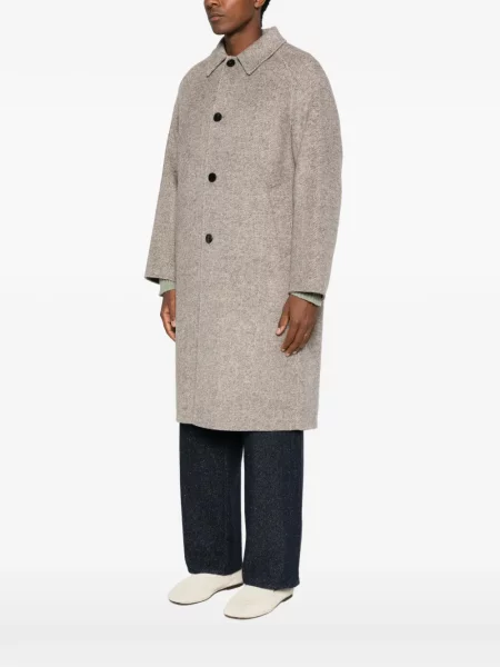 Palton Amaranto cu model herringbone
