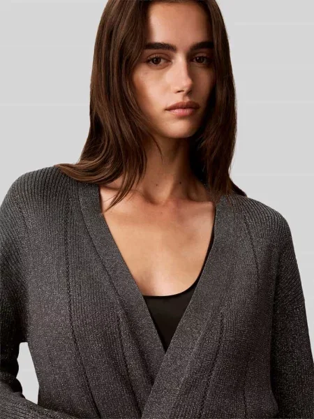 Kardigan rozpinany z wiązanym paskiem Calvin Klein Womenswear