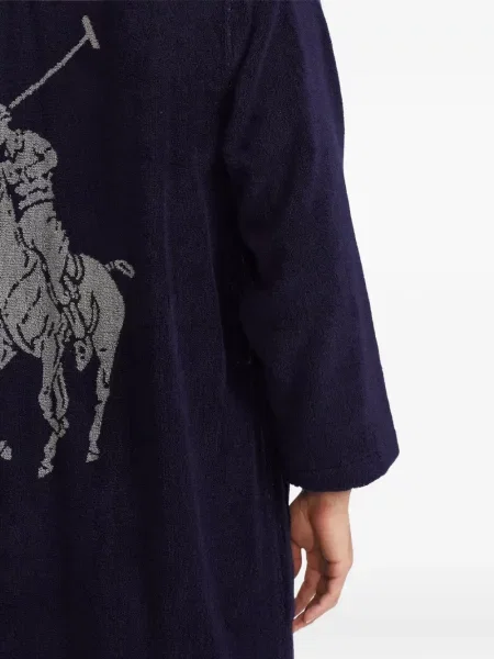 Pruhované stahovací šňůrka tričko Polo Ralph Lauren s autogramem modré