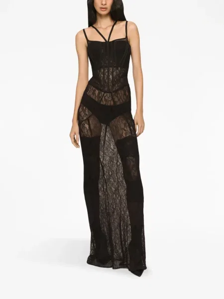 Průsvitné šaty Dolce & Gabbana černé