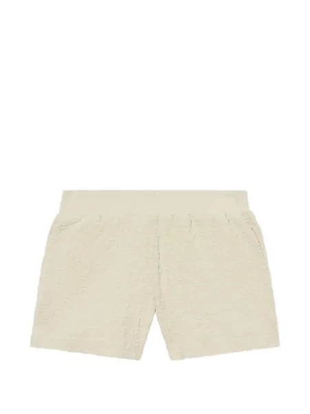 Pantaloni scurți Off-white din material terry cu autograf alb