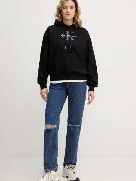 Mikina Calvin Klein Jeans čierna