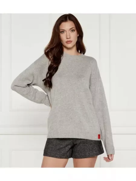 MAX&Co. Gyapjú kötött pulóver MAURA | Relaxed fit kasmír hozzáadásával szürke