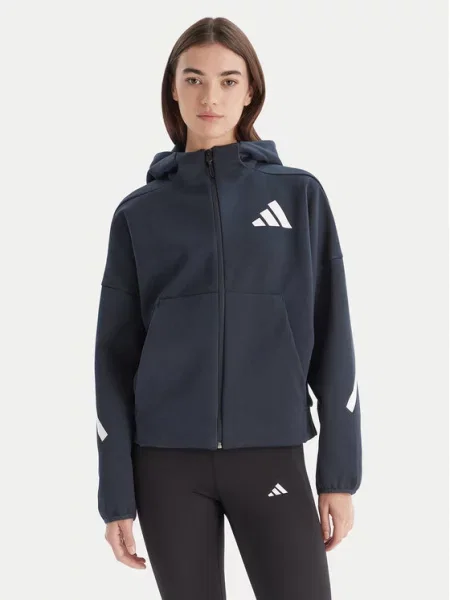 Bluza Adidas z kapturem niebieska