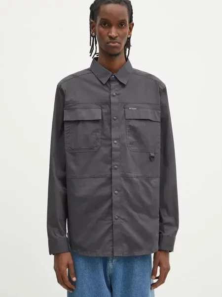 Columbia camasa Landroamer Twill barbati cu guler clasic regular gri