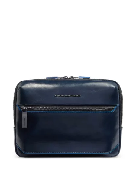 Bőr crossbody táska Piquadro kék