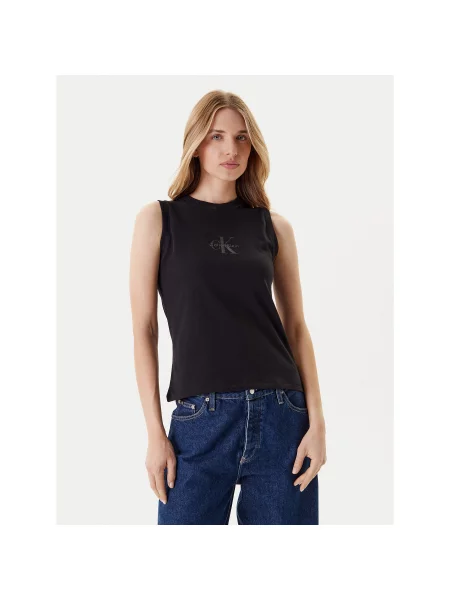 Calvin Klein Jeans Τοπ Regular Fit μαύρο