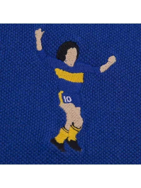 Koszulka Polo Maradona x COPA Boca Haftowana Niebiesko-Żółta niebieska